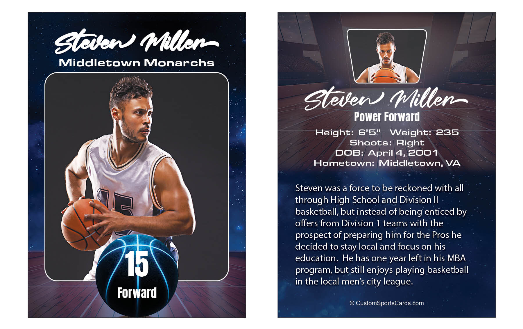 Basketball Trading Card 01 | Custom Sports Cards
